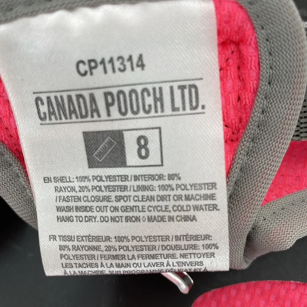 Canada Pooch Chill Seeker Cooling Vest 8 Pink Gray Mesh Harness Summer Jacket